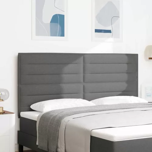 vidaXL LED ágytámla LED -es lámpákkal Sötétszürke 180 cm Poliészter