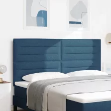   vidaXL LED ágytámla LED -es lámpákkal Kék 180 cm Poliészter