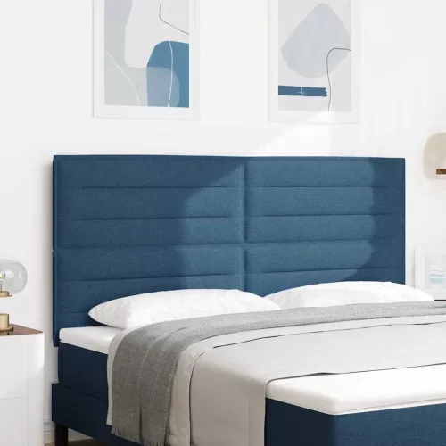 vidaXL LED ágytámla LED -es lámpákkal Kék 180 cm Poliészter