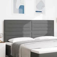   vidaXL LED ágytámla LED -es lámpákkal Sötétszürke 200 cm Poliészter