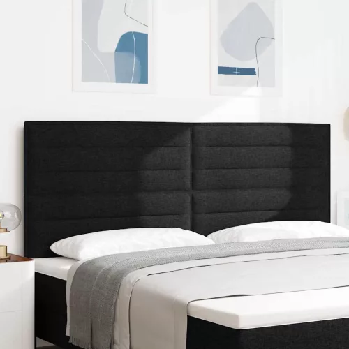 vidaXL LED ágytámla LED -es lámpákkal Fekete 200 cm Poliészter