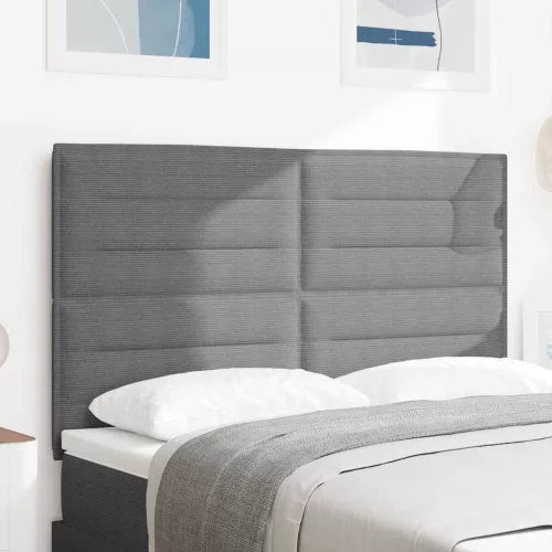 vidaXL LED ágytámla LED -es lámpákkal Világosszürke 144 cm Poliészter