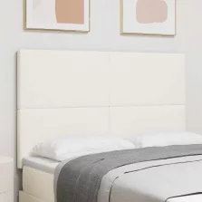   vidaXL LED ágytámla LED -es lámpákkal Krém 144 cm Poliészter