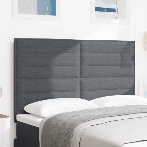 vidaXL LED ágytámla LED -es lámpákkal Sötétszürke 160 cm Poliészter