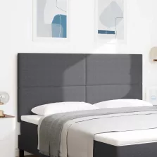   vidaXL LED ágytámla LED -es lámpákkal Sötétszürke 180 cm Poliészter