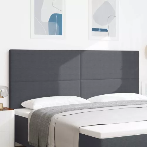 vidaXL LED ágytámla LED -es lámpákkal Sötétszürke 200 cm Poliészter