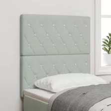   vidaXL LED Fejtámla LED -es lámpákkal Világosszürke 80 cm Bársony