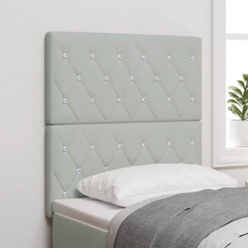 vidaXL LED Fejtámla LED -es lámpákkal Világosszürke 80 cm Bársony