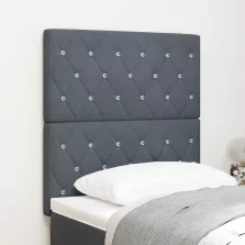   vidaXL LED Fejtámla LED -es lámpákkal Argyle Sötétszürke 80 cm Bársony
