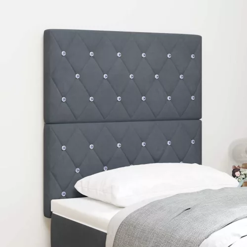 vidaXL LED Fejtámla LED -es lámpákkal Argyle Sötétszürke 80 cm Bársony