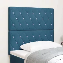   vidaXL LED ágytámla LED -es lámpákkal Sötét kék 90 cm Poliészter