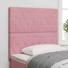   vidaXL LED ágytámla LED -es lámpákkal Rózsaszín 90 cm Poliészter