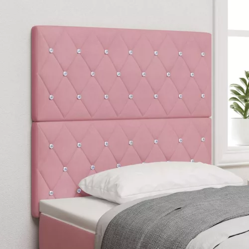 vidaXL LED ágytámla LED -es lámpákkal Rózsaszín 90 cm Poliészter