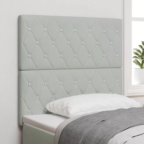vidaXL LED Fejtámla LED -es lámpákkal Világosszürke 100 cm Bársony