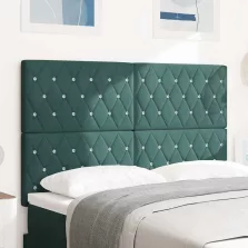   vidaXL LED Fejtámla LED -es lámpákkal Argyle Sötétzöld 144 cm Bársony