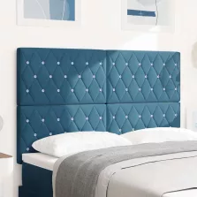   vidaXL LED ágytámla LED -es lámpákkal Sötét kék 144 cm Poliészter