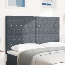   vidaXL LED Fejtámla LED -es lámpákkal Argyle Sötétszürke 80 cm Bársony