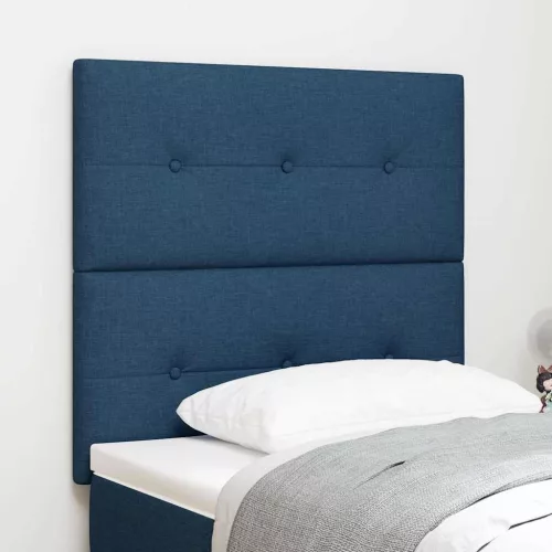 vidaXL LED ágytámla LED -es lámpákkal fejtámlával Kék 80 cm Poliészter