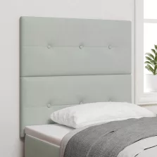   vidaXL Fejtámla LED -es lámpákkal Világosszürke 80 cm Bársony
