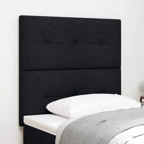 vidaXL LED ágytámla LED -es lámpákkal Fekete 90 cm Poliészter