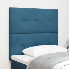   vidaXL LED ágytámla LED -es lámpákkal fejtámlával Kék 90 cm Poliészter