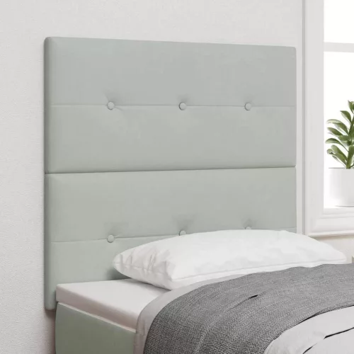 vidaXL LED ágytámla LED -es lámpákkal Világosszürke 100 cm Poliészter