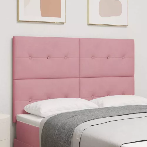 vidaXL LED ágytámla LED -es lámpákkal Rózsaszín 144 cm Poliészter