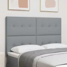   vidaXL LED ágytámla LED -es lámpákkal Világosszürke 160 cm Poliészter