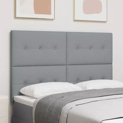 vidaXL LED ágytámla LED -es lámpákkal Világosszürke 160 cm Poliészter