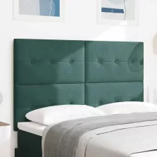   vidaXL LED ágytámla LED -es lámpákkal Zöld 160 cm Poliészter