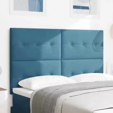   vidaXL LED ágytámla LED -es lámpákkal Kék 160 cm Poliészter