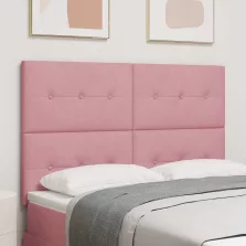   vidaXL LED ágytámla LED -es lámpákkal Rózsaszín 160 cm Poliészter