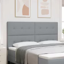   vidaXL LED ágytámla LED -es lámpákkal Világosszürke 180 cm Poliészter