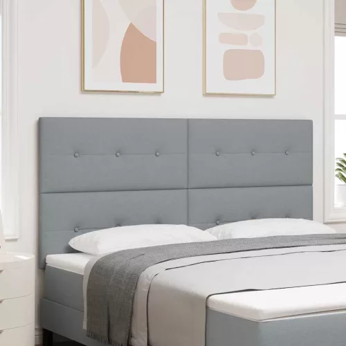 vidaXL LED ágytámla LED -es lámpákkal Világosszürke 180 cm Poliészter