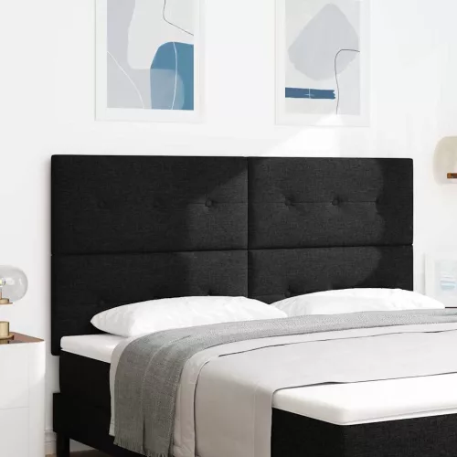 vidaXL LED ágytámla LED -es lámpákkal Fekete 180 cm Poliészter
