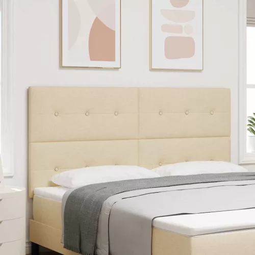 vidaXL LED ágytámla LED -es lámpákkal Krém 180 cm Poliészter