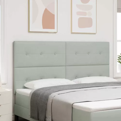 vidaXL LED ágytámla LED -es lámpákkal Világosszürke 180 cm Poliészter