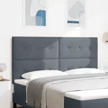   vidaXL LED ágytámla LED -es lámpákkal Szürke 180 cm Poliészter