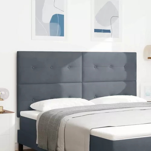 vidaXL LED ágytámla LED -es lámpákkal Szürke 180 cm Poliészter