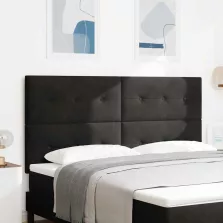   vidaXL LED ágytámla LED -es lámpákkal Fekete 180 cm Poliészter