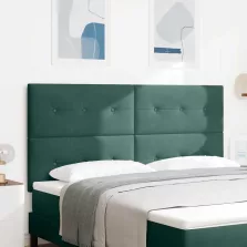   vidaXL LED ágytámla LED -es lámpákkal Zöld 180 cm Poliészter