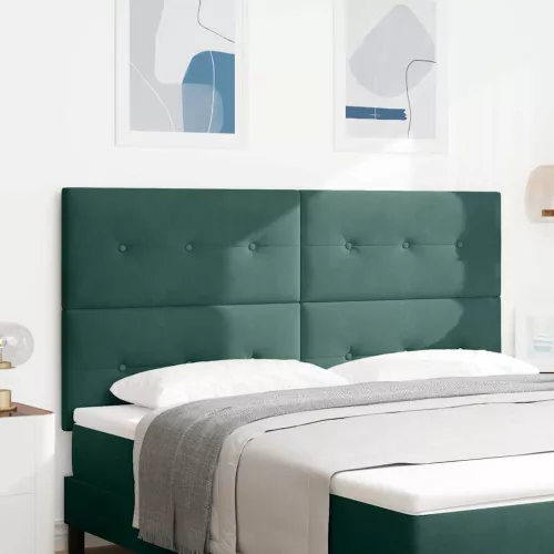 vidaXL LED ágytámla LED -es lámpákkal Zöld 180 cm Poliészter