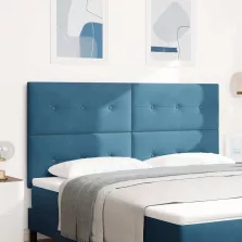   vidaXL LED ágytámla LED -es lámpákkal Kék 180 cm Poliészter