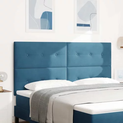vidaXL LED ágytámla LED -es lámpákkal Kék 180 cm Poliészter
