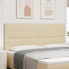   vidaXL LED ágytámla LED -es lámpákkal Krém 200 cm Poliészter