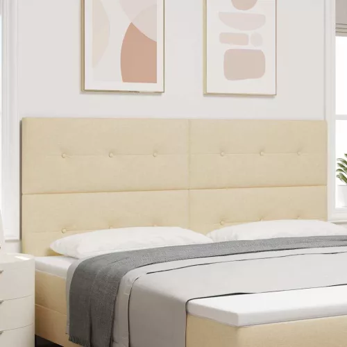 vidaXL LED ágytámla LED -es lámpákkal Krém 200 cm Poliészter