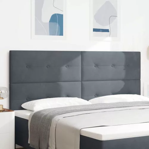 vidaXL LED ágytámla LED -es lámpákkal Szürke 200 cm Poliészter