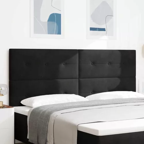 vidaXL LED ágytámla LED -es lámpákkal Fekete 200 cm Poliészter