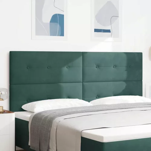 vidaXL LED ágytámla LED -es lámpákkal Zöld 200 cm Poliészter