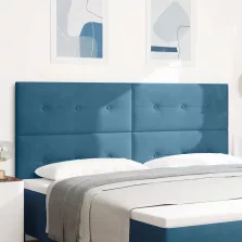   vidaXL LED ágytámla LED -es lámpákkal Kék 200 cm Poliészter